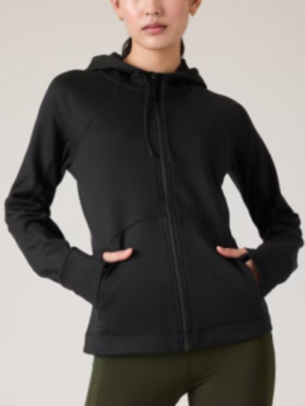 Athleta Unstoppable Fleece Lined Full Zip Jacket Black XS NWOT